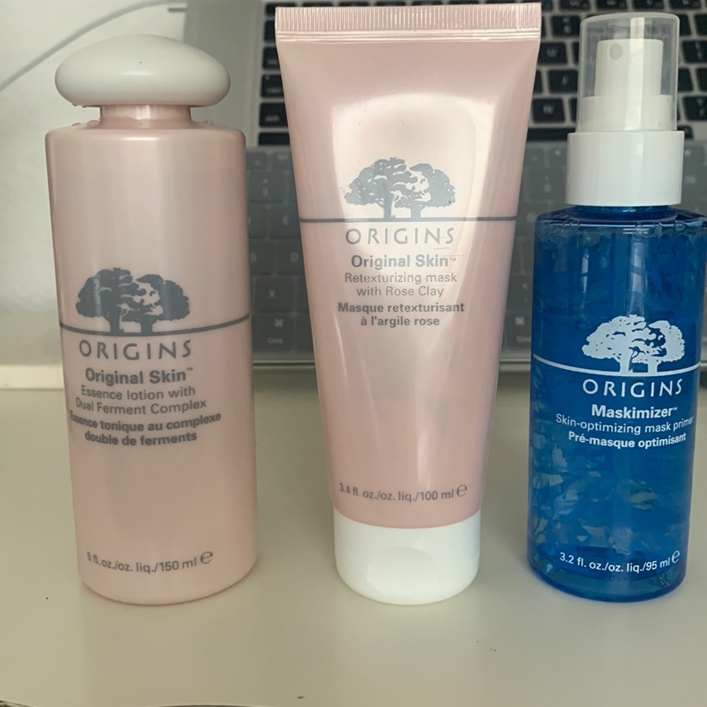 Origins - Original Skin Rose Clay Mask + primer + essence